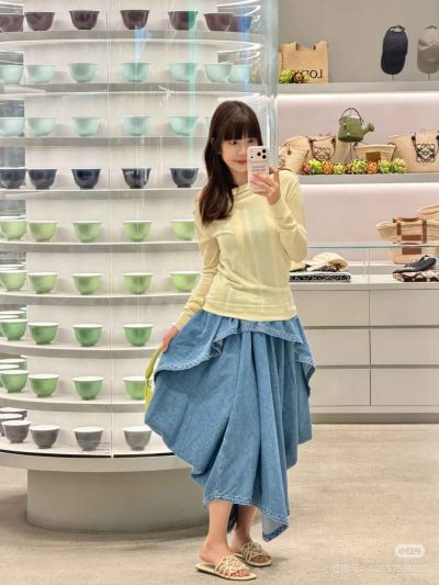 Loewe Denim A-Line Skirt