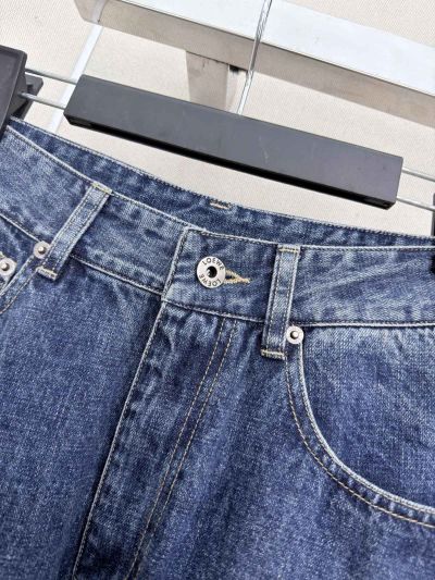 Loewe Denim Button-Front Pants in Navy