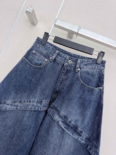 Loewe Denim Button-Front Pants in Navy