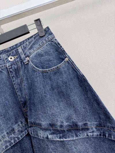 Loewe Denim Button-Front Pants in Navy