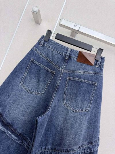 Loewe Denim Button-Front Pants in Navy