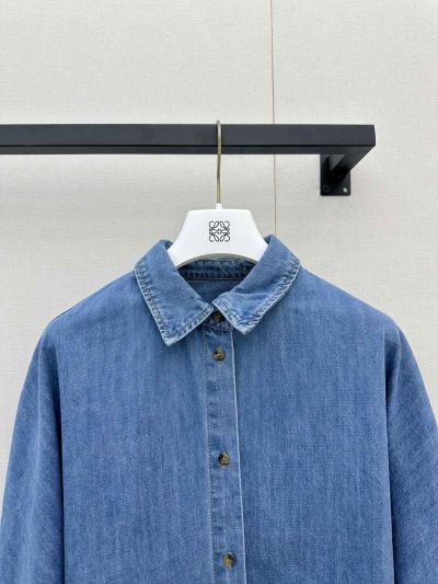 Loewe Denim Button-Front Shirt in Blue