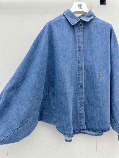 Loewe Denim Button-Front Shirt in Blue