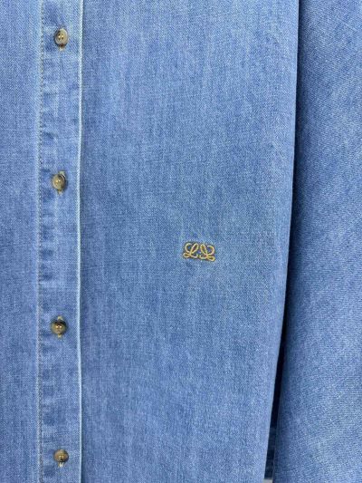Loewe Denim Button-Front Shirt in Blue