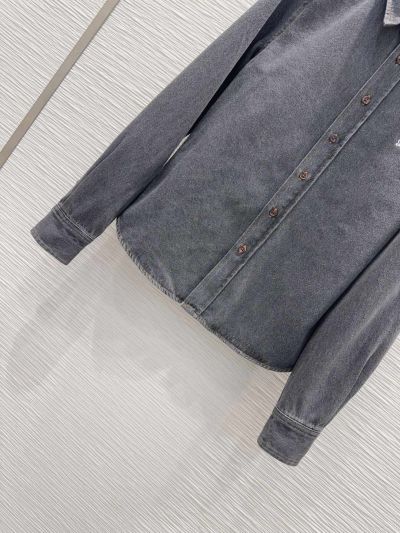 Loewe Denim Button-Front Shirt in Navy