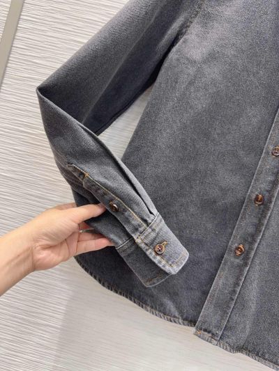 Loewe Denim Button-Front Shirt in Navy