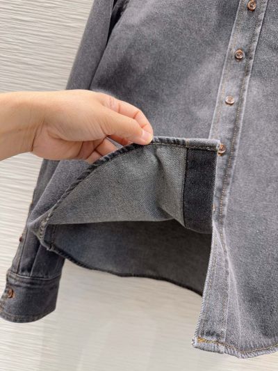 Loewe Denim Button-Front Shirt in Navy