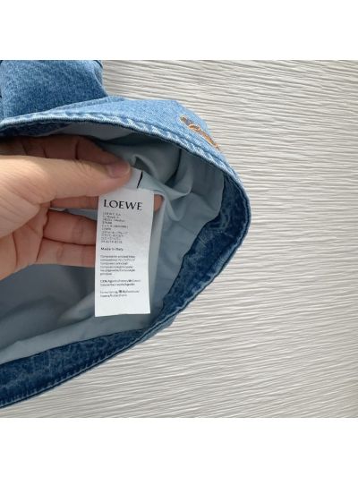 Loewe Denim Contrast-Trim Mini Skirt in Blue