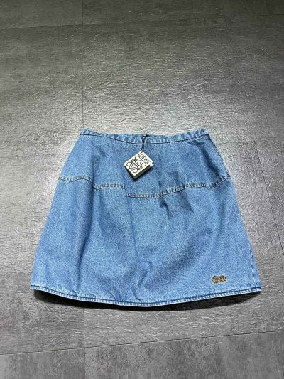 Loewe Denim Embroidered Skirt in Blue