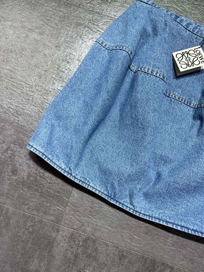 Loewe Denim Embroidered Skirt in Blue
