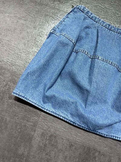 Loewe Denim Embroidered Skirt in Blue