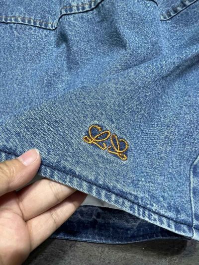 Loewe Denim Embroidered Skirt in Blue