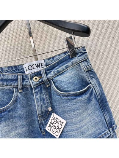 Loewe Denim Wide-Leg Pants in Blue