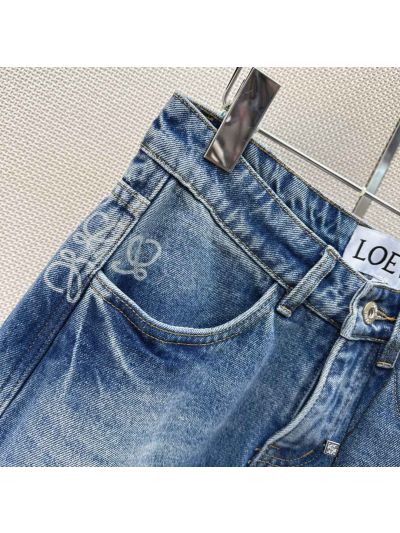 Loewe Denim Wide-Leg Pants in Blue