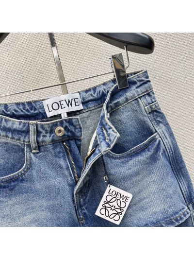 Loewe Denim Wide-Leg Pants in Blue