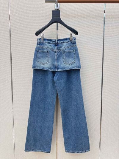 Loewe Denim Wide-Leg Pants in Blue