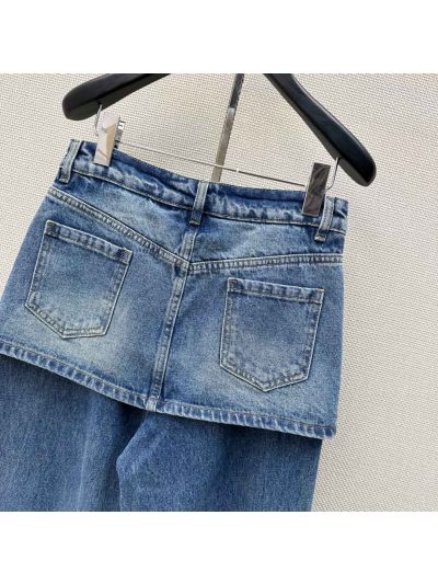 Loewe Denim Wide-Leg Pants in Blue