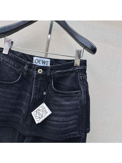 Loewe Denim Wide-Leg Pants in Navy