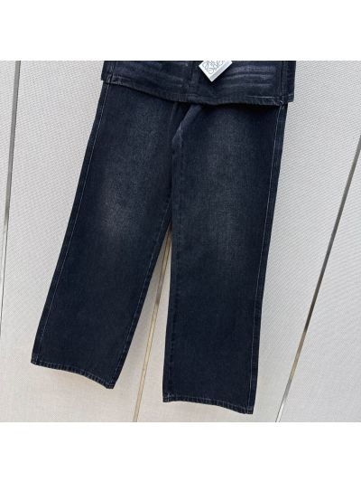 Loewe Denim Wide-Leg Pants in Navy
