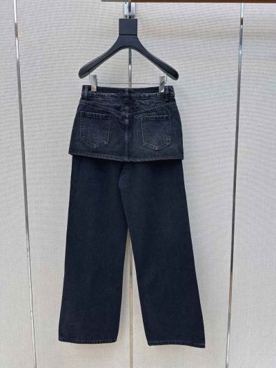 Loewe Denim Wide-Leg Pants in Navy