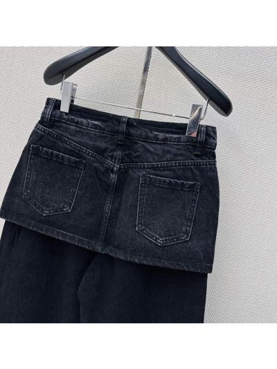 Loewe Denim Wide-Leg Pants in Navy
