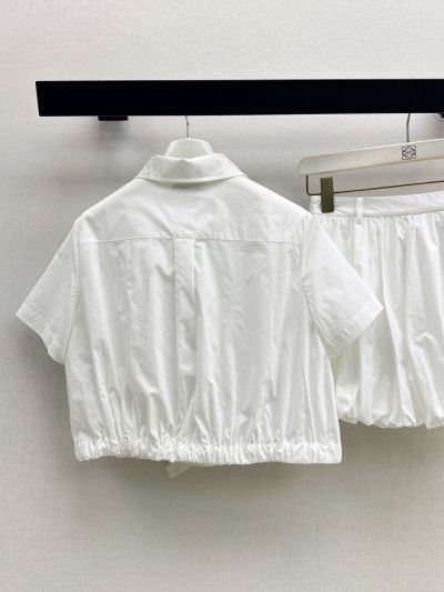 Loewe Embroidered Button-Front Shirt in White