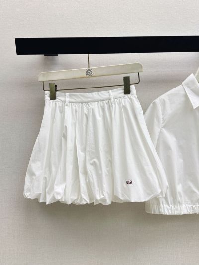 Loewe Embroidered Button-Front Shirt in White