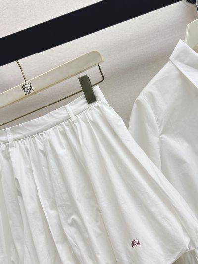 Loewe Embroidered Button-Front Shirt in White