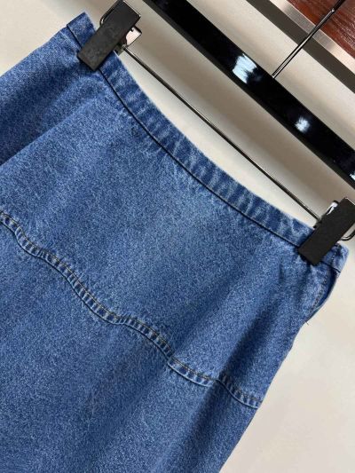 Loewe Embroidered Denim Mini Skirt in Blue