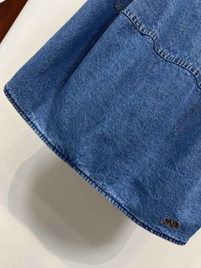 Loewe Embroidered Denim Mini Skirt in Blue