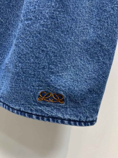 Loewe Embroidered Denim Mini Skirt in Blue