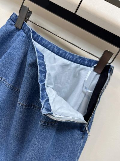 Loewe Embroidered Denim Mini Skirt in Blue