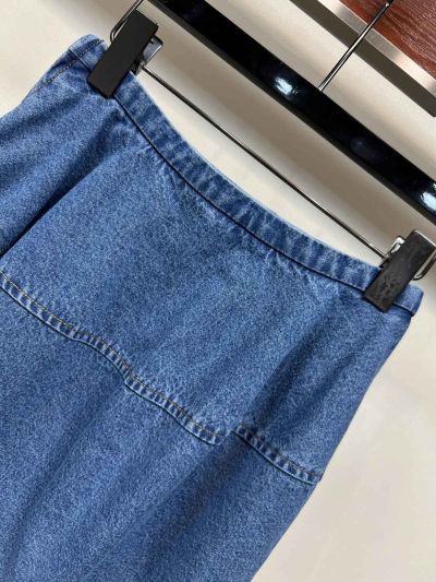 Loewe Embroidered Denim Mini Skirt in Blue