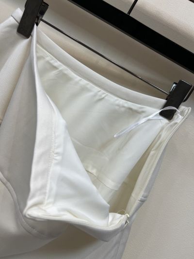 Loewe Embroidered Pleated Mini Skirt in White