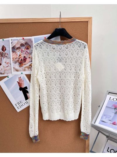 Loewe Long Sleeve Embroidered Knit Top