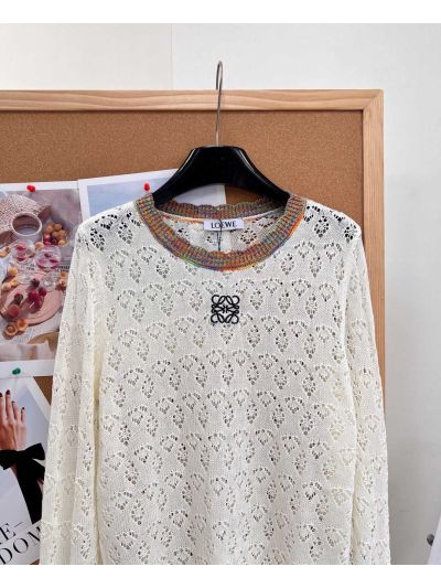 Loewe Long Sleeve Embroidered Knit Top