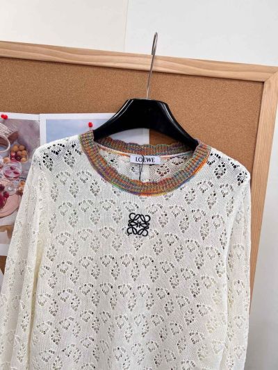 Loewe Long Sleeve Embroidered Knit Top
