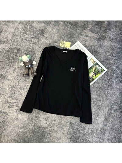 Loewe Long Sleeve Embroidered T-Shirt in White