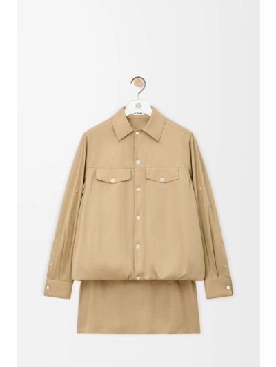 Loewe Oversized Button-Front Set in Beige and Yellow