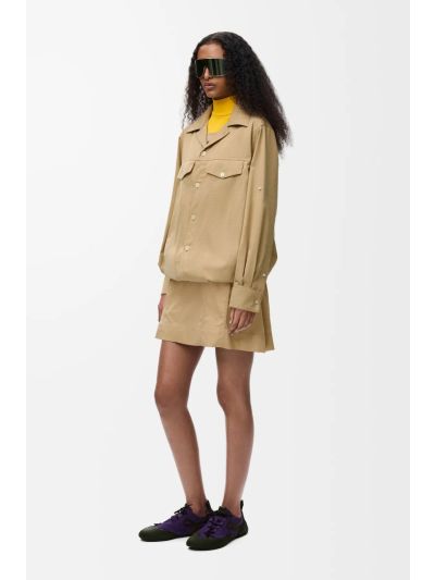 Loewe Oversized Button-Front Set in Beige and Yellow