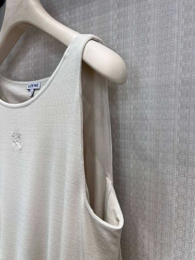 Loewe Sleeveless Embroidered Top in White