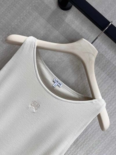 Loewe Sleeveless Embroidered Top in White