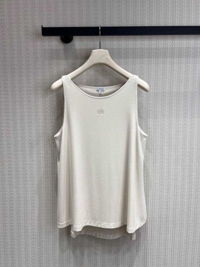 Loewe Sleeveless Embroidered Top in White