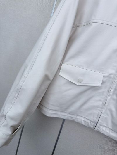 Loewe Stand Collar Button-Front Jacket in White