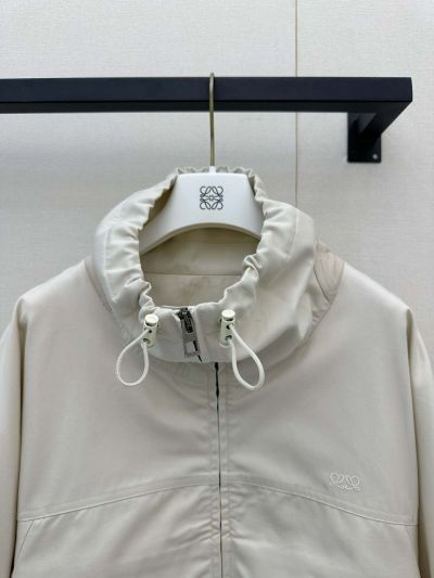 Loewe Stand Collar Silk Jacket in White