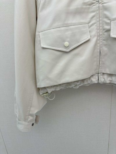 Loewe Stand Collar Silk Jacket in White