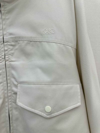 Loewe Stand Collar Silk Jacket in White