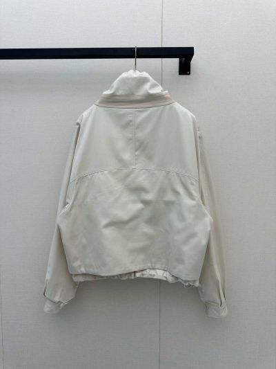 Loewe Stand Collar Silk Jacket in White