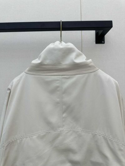 Loewe Stand Collar Silk Jacket in White