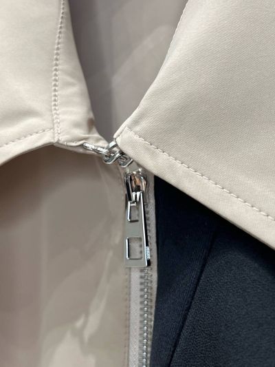 Loewe Turn-Down Collar Embroidered Jacket in Beige